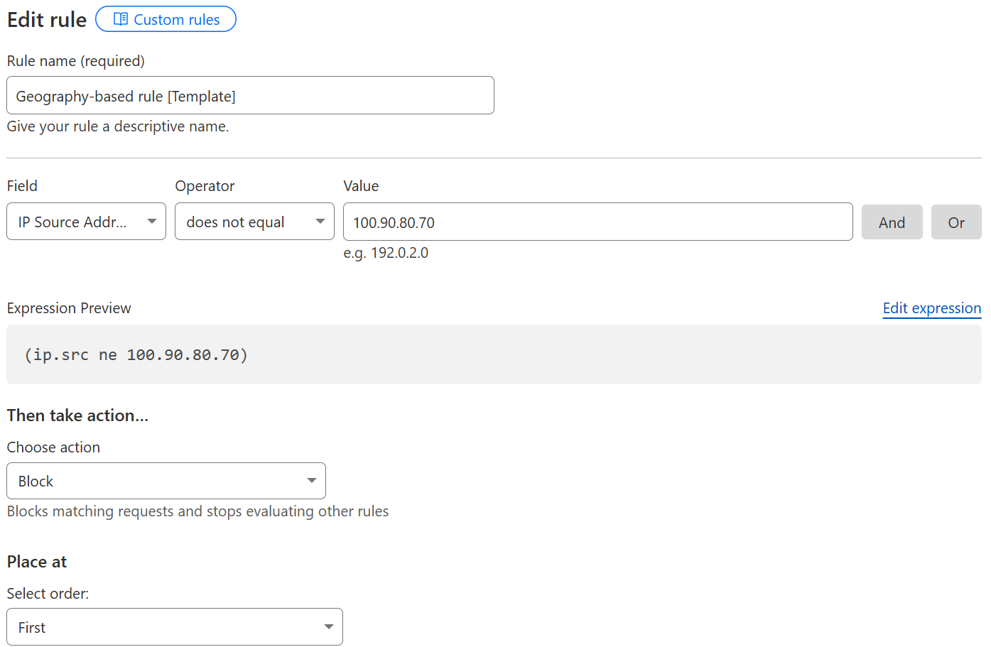 Editing the template.