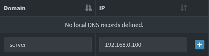 Adding a DNS record in Pi-Hole Adding a DNS record in Pi-Hole.
