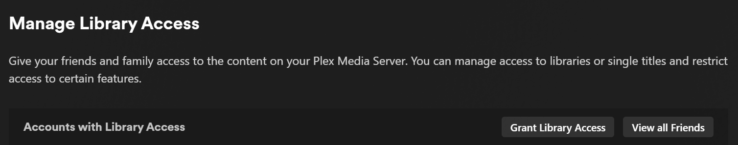 A screenshot of the Plex Media Server web-based interface